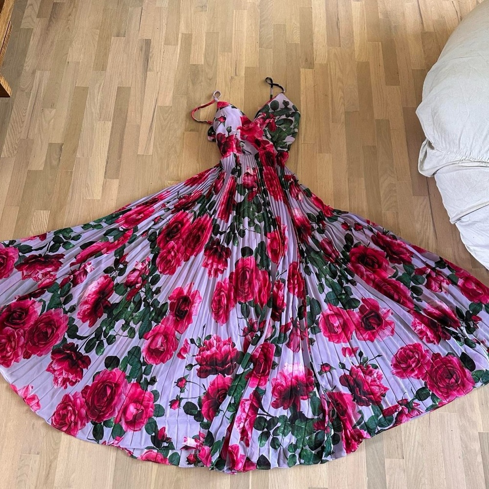 Laundry By Shelli Segal Pink and Red Maxi Sundress
